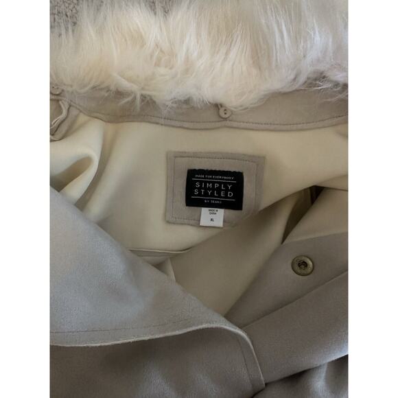 Faux Suede Coat & Fur Collar (removable) Women’s XL NEW Simply Styled by Sears - Picture 5 of 9